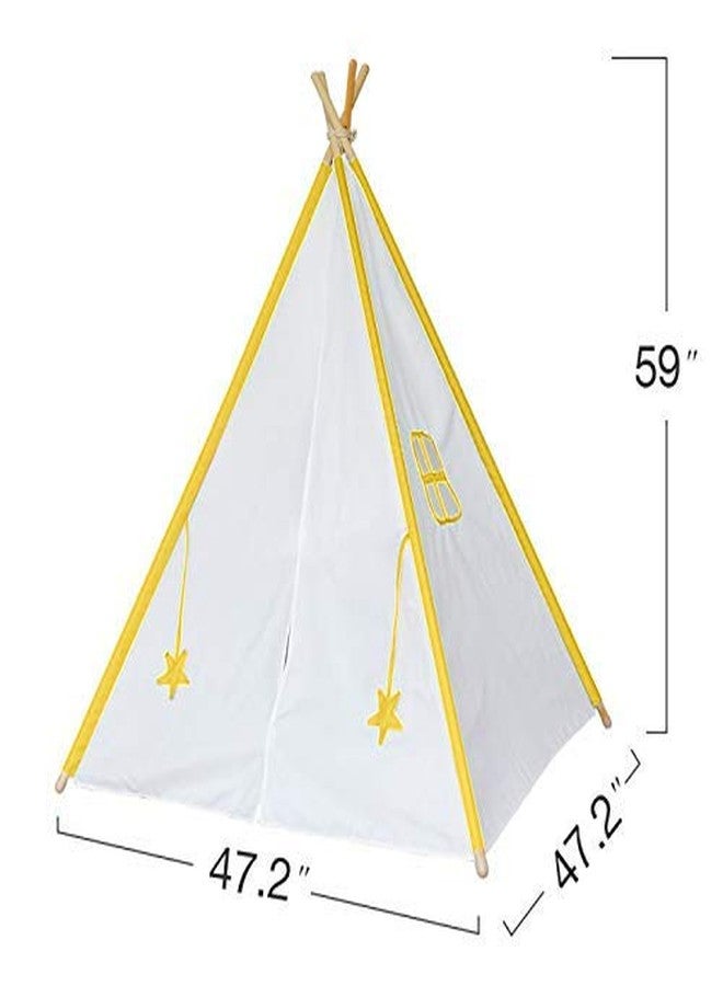 next day art Tent House for Kids Kids Tepee Tent with Padded Mat,Kids Canopy Play Tent,Playard,Playhouse Big Portable Tent for Kids for Indoor&Outdoor- Yellow, Tent House Theme - Image 5